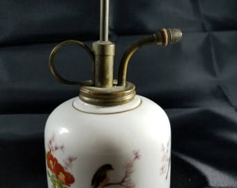 Two Vintage Takahashi San Francisco porcelain sprayers A:floral w birds B Flowers Made in Japan