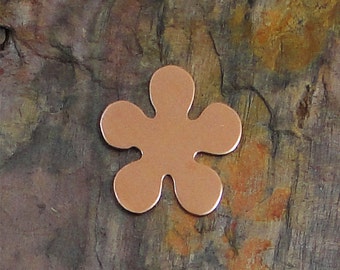 10 Deburred 18G Copper 1" inch MOD FLOWER Stamping Blanks