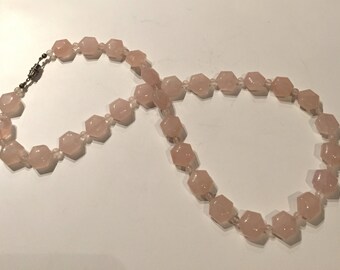Pink Quartz Beaded Necklace