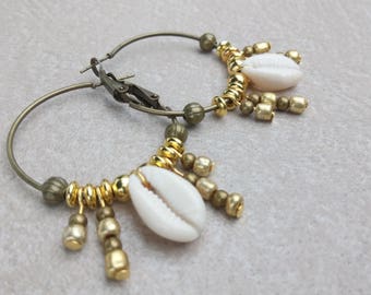 Earrings Bohemian sea shell
