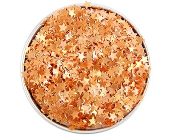 Copper Star Edible Glitter - metallic copper star glitter sprinkles, edible copper glitter stars, copper star sprinkles