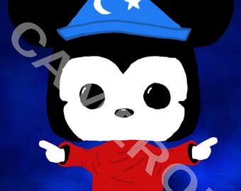 Original art digitally created inspired by Fantasmic Mickey Mouse from Disney
