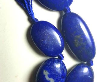 100% NATURAL polished Lapis Lazuli Beads strand necklace from Afghanistan