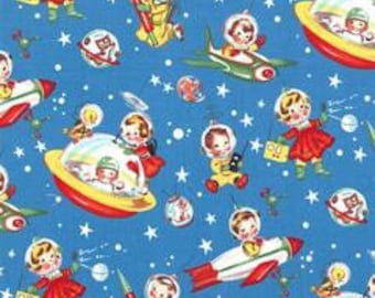 Retro rocket rascals fabric by Michael Miller