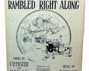 1914 Little Ford Rambled Right Along Vintage Sheet Music