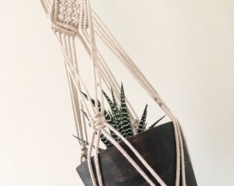 Suspensión de la planta de macramé de algodón natural / percha de pared de Macrame