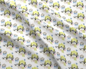 Hawthorne Bridge Fabric - Hawthorne Bridge By Malien00 - Hawthorne Bridge Portland Oregon River Cotton Fabric By The Yard With Spoonflower