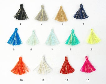 10pc 30mm Gold Embelished Cotton Tassels (choose Your Colour)