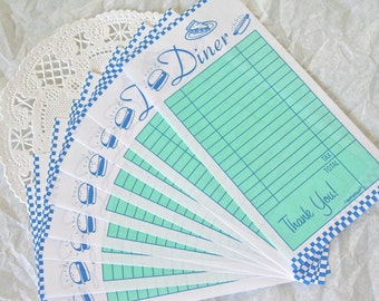 15 Retro Style Diner Order Ticket Stubs