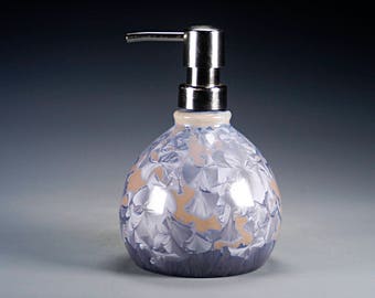 Porcelain Lotion Bottle / Soap Dispenser - Multicolor - Crystalline Glaze - Hand Made Ceramics - FREE SHIPPING - #LC-713