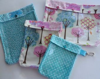 CLEARANCE Pretty Trees Ouch Pouch Set 4 Sizes Clear Organizers Cosmetics Travel Totes First Aid Medications Diaper Bag Baby Clear Carry On