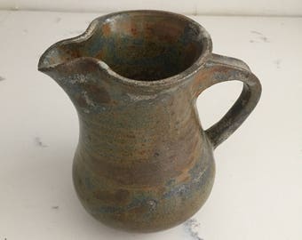Vintage Stoneware Creamer, Ceramic Pitcher, Studio Potter Pitcher