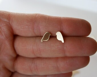 Tiny Stud Earrings, Bird Earrings, Bird Stud Earrings, Tiny Bird Earrings, Golden Earrings, Brass, Gold Color Earrings, Small Earrings,