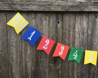 12 month photo banner. 1st birthday photo banner, first year banner, boy birthday banner. Primary colors 1st Birthday .