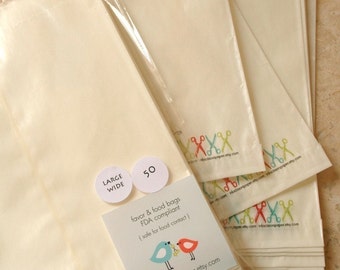 QTY 50 Large Wide Flat Glassine Bags - 4.5 inch x 6.75 inch - Favors, Treats, FDA Approved for Food Contact