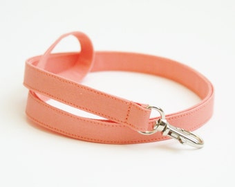 Skinny Fabric Lanyard - Salmon Coral - Thin Lanyard with Swivel Clasp - 1/2 Inch Cute Key Lanyard - Half Inch Key Strap - Teacher Lanyard