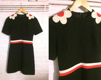 1960s vintage LOUIS FERAUD mini dress - Size Small - Uk 8 Eu 36 Us 6 - Mod Psych Yeye Sixties