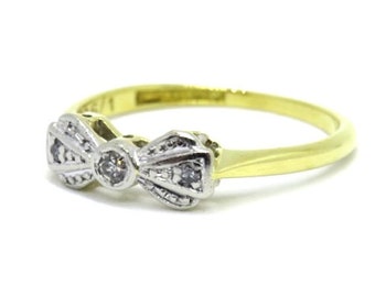 Art Deco Ring, Art Deco Diamond Ring, Engagement Ring, 18ct Yellow Gold, 1920s Ring, 1930s Ring, Vintage Ring, Vintage Engagement Ring