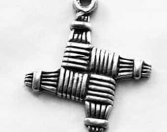 St Brigid's cross pendant 1 Bail Australian Pewter R391
