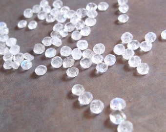 Rainbow Moonstone Beads, Natural Gemstones for Making Jewelry, 3mm - 3.5mm Rondelles, 20 Count, Jewelry Supplies (L-Mo2)