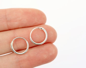silver hoop earrings, hoop earrings, sterling silver hoop, 10mm hoop earrings silver earrings,small hoop earrings, sterling silver findings