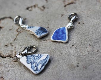 Sea Pottery Shard Progress Keeper or Stitch Marker