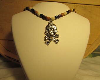Hand Made These 3 Choker's & Skull Crossbones Charm Comes With.