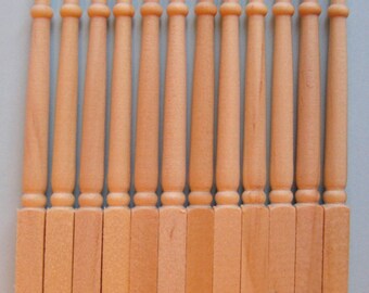 1/12th Scale Dolls' House Pack of 12 Spindles