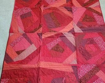Red lap crazy quilt