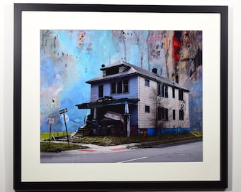 Detroit Photography, Photo Montage, Fine Art Print, Wall Art, Home Decor, Abandoned House, Decay, Architecture, Vacant Places