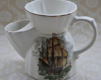 Shaving Scuttle, Vintage Shaving Mug, Lord Nelson Pottery, Scuttle Mug, Shaving Bowl, Galleon Ship, Gift For Dad, Shaving Gift, Gift For Him