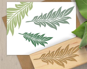 Decorative Leaf Rubber Stamp, Tropical Leaf Stamp, Nature Stamp, Foliage Rubber Stamp, Plant Stamp, Art Stamp 051
