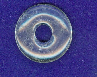 Clear Crystal Donut, 40mm Clear Crystal Gemstone PI Donut Pendant Focal Bead 823M