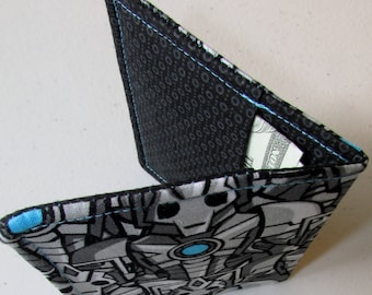 Wallet Made with Doctor Who Cyberman Fabric, Nerdy Wallet, Gift for Nerds, Cyberman Fabric, Geeky Wallet, Doctor Who Gift, Doctor Who Wallet