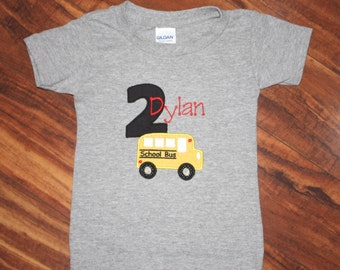 Birthday Shirt Birthday Boy Shirt School Bus shirt School Shirt Personalized Birthday Shirt 2nd Birthday Shirt 1st Birthday Shirt School Bus