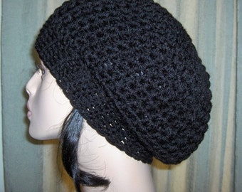 Womens Slouchy Tam Hat Black Womens Slouchy Hat Tam Black