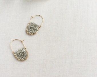 Raw Diamond Hoop Earring - Raw Diamond Earrings - Gold Diamond Hoop Earrings - Diamond Hoops - Raw Diamond Jewelry - Raw Diamond