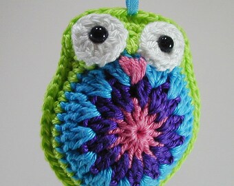 OWL amigurumi 7 cm bright green