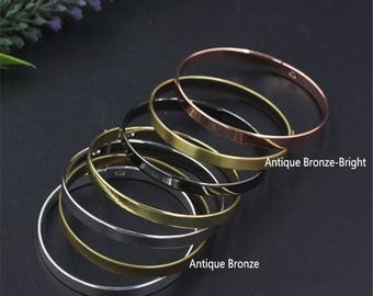 5pcs Brass Bracelet Blank, Brass Bracelet Stamping Blank Bangles,Diameter 60mm