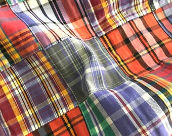 Robert Kaufman - Nantucket Patchwork 2 - Sunrise - Yarn Dyed Cotton Madras Plaid Patchwork