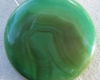 Agate Focal Bead/Cabochon - Fantastic Banded Green from JewelryArtistry - GC454