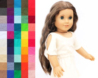 Fits like American Girl Doll Clothes - Trendy Cold Shoulder Dress, You Choose Color | 18 Inch Doll Clothes