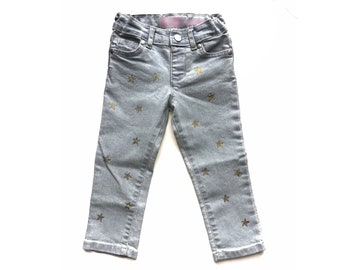 Girls Painted Jeans, Girls Skinny Jeans, Girls Star Jeans, Hand Painted Jeans, Girls Denim, Girls Jeans, Painted Denim, Baby Skinny Jeans