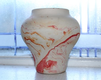 Vintage Nemadji Pottery Vase 5.5 Inch Swirl Pottery