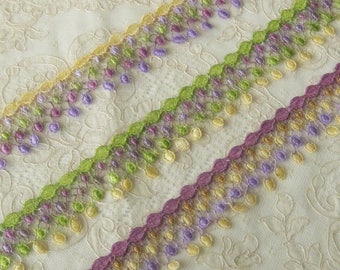 Hand Dyed Venise Lace / Emblishment - Sewing, Crafts, Costumes, Crazy Quilt, Scrapbooking