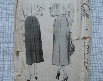 1950s Skirt - 30" Waist - McCalls 7275 - Vintage Sewing Pattern