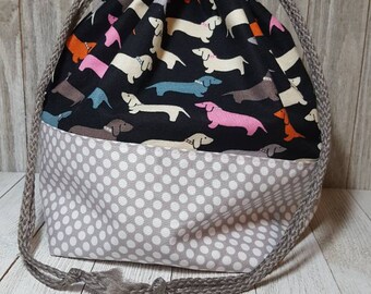Drawstring Project Bag, Knitting Bag, Travel Bag, Knitting Organizer, Sewing Travel Bag, Project Bag, Drawstring bag, Travel Bag, Toiletries