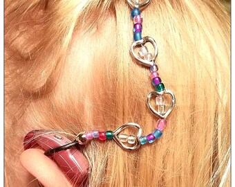 Rockin Aid Retainers: Silver Plated Hearts with Blue themed Czech Glass Beads! Please select quantity 2 for a pair!
