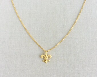 Fleur De Lis Necklace - Fleur De Lis Jewelry - Fleur De Lis - Gold Fleur De Lis Necklace - New Orleans Jewelry - New Orleans, GPN12