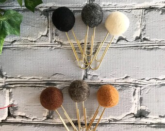 Felt Pom Pom Set (Earth Tones) / Medium Size